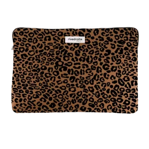Vivienne la housse d'ordinateur 15" - Coton recyclé Léopard