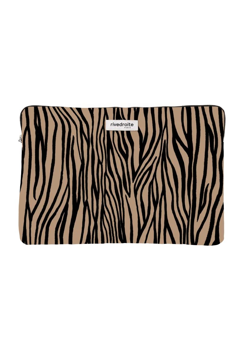 Vivienne la housse d'ordinateur 13" - Coton recyclé Zèbre – Image 3