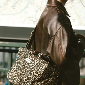 Sauval le city bag - Coton recyclé Léopard Beige