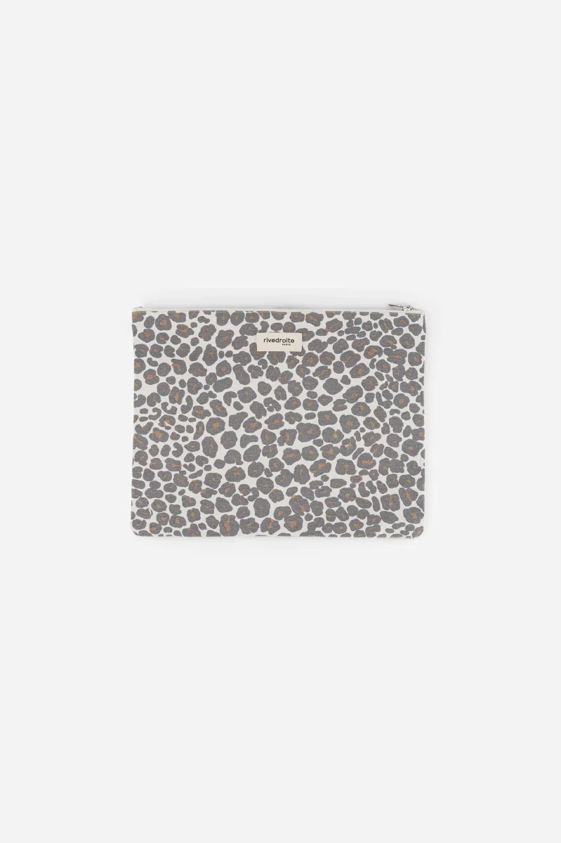 Barbette Medium la pochette - Polycoton recyclé Léopard Gris – Image 4