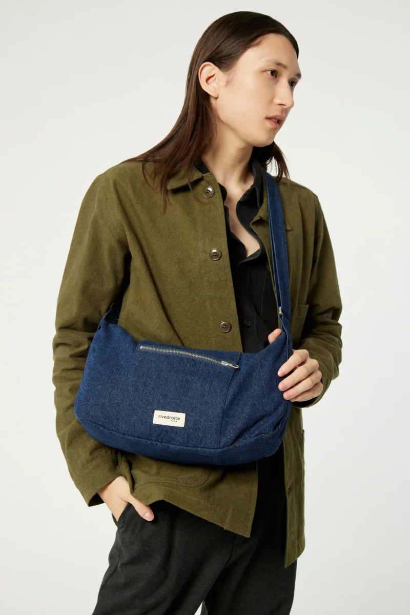 Mini Charlot le sac Crossbody - Denim Brut recyclé