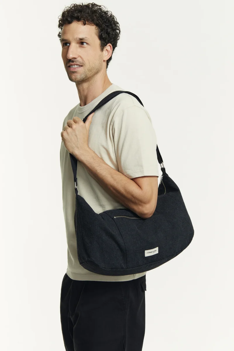 Charlot le sac Crossbody - Coton recyclé Noir – Image 3