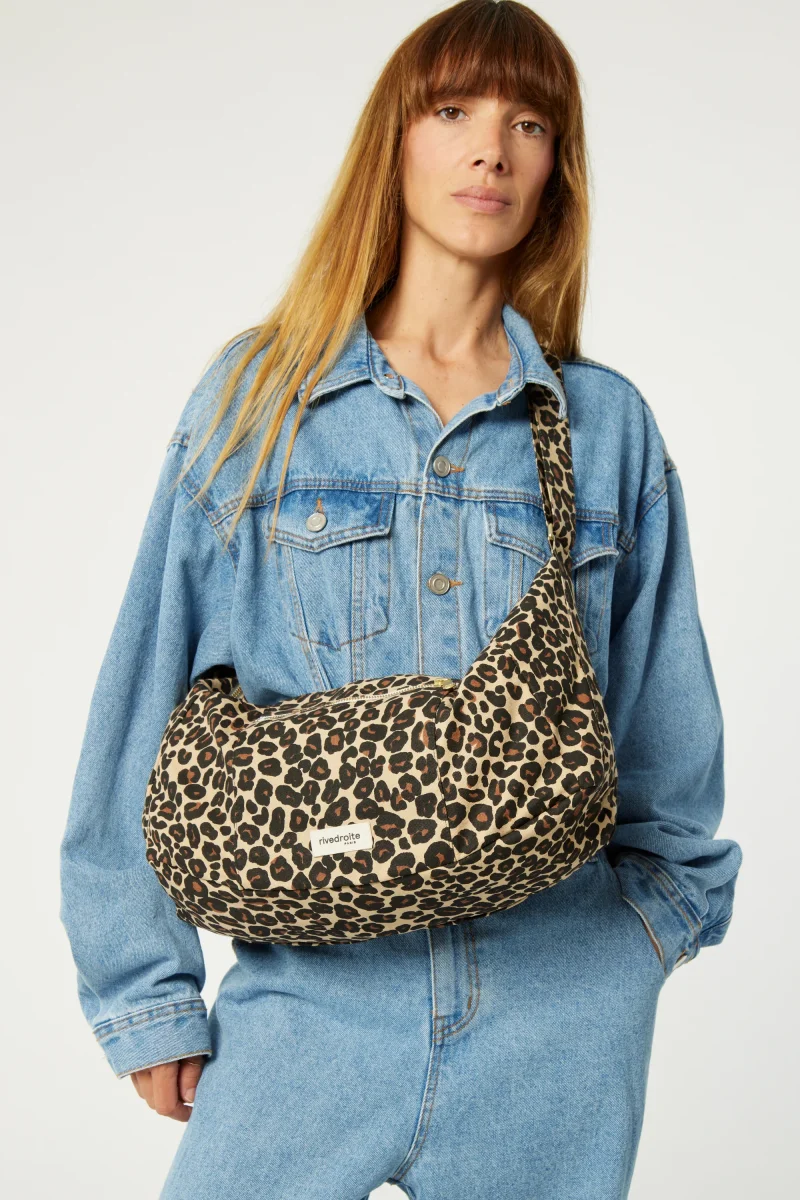 Charlot le sac Crossbody - Coton recyclé Léopard Beige