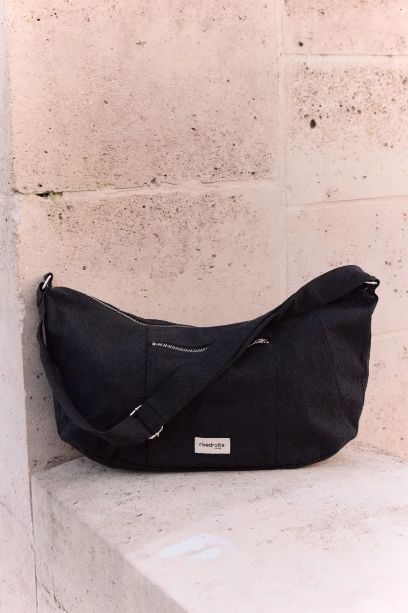 Charlot le sac Crossbody - Coton recyclé Noir – Image 4