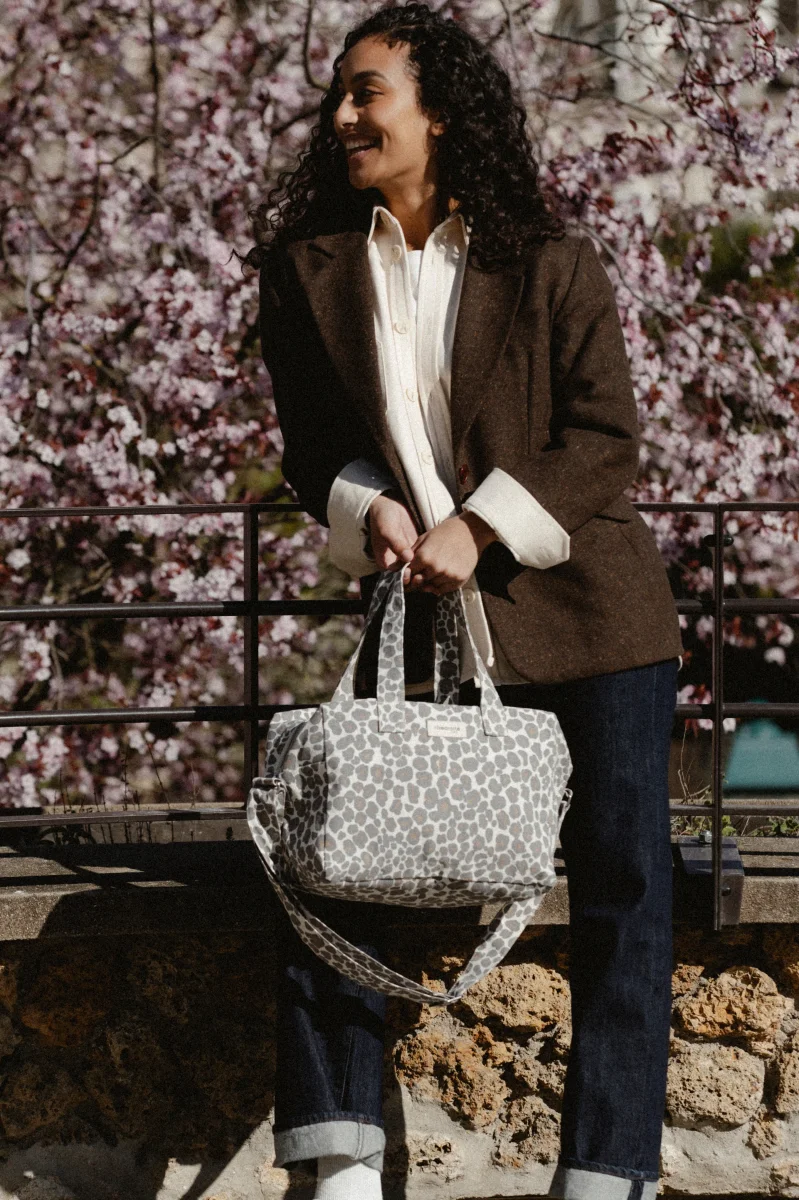 Sauval le city bag - Polycoton recyclé Léopard Gris