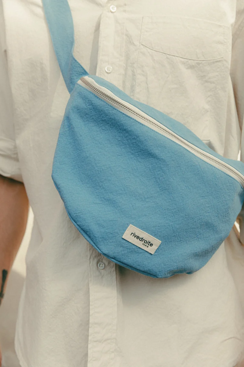 SECOND SOUFFLE │ Custine le sac banane - Coton Recyclé Bleu Méditerranée – Image 4