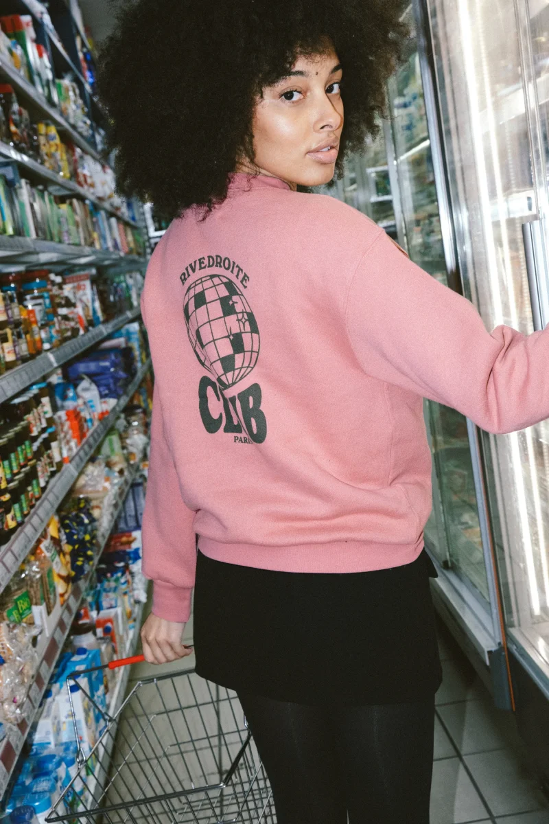 Belleville le sweat Rivedroite Club - Coton recyclé Bois de Rose – Image 8