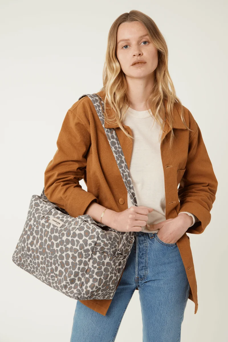 Sauval le city bag - Polycoton recyclé Léopard Gris – Image 3