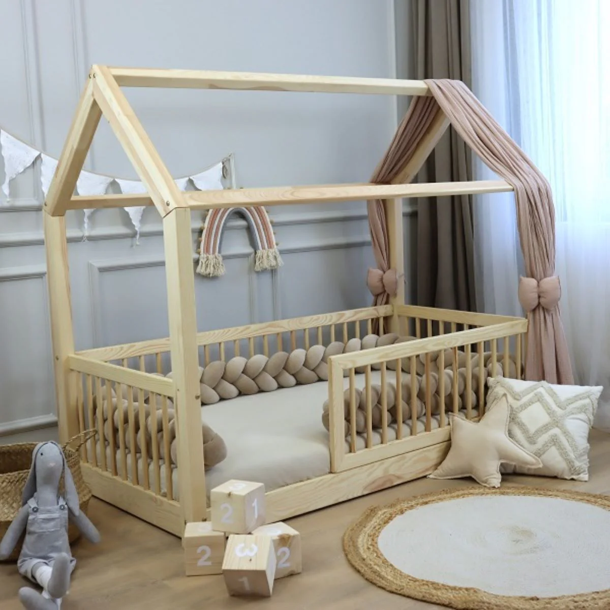 Tresse de lit 3 brins Beige foncé – Image 2