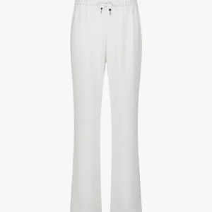 Pantalon droit fluide blanc cassé