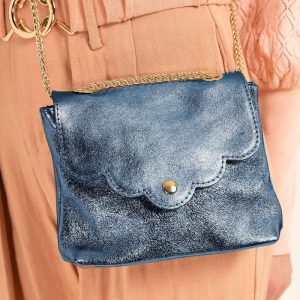 Sac Pochette MINI PIA METAL - Bleu métal