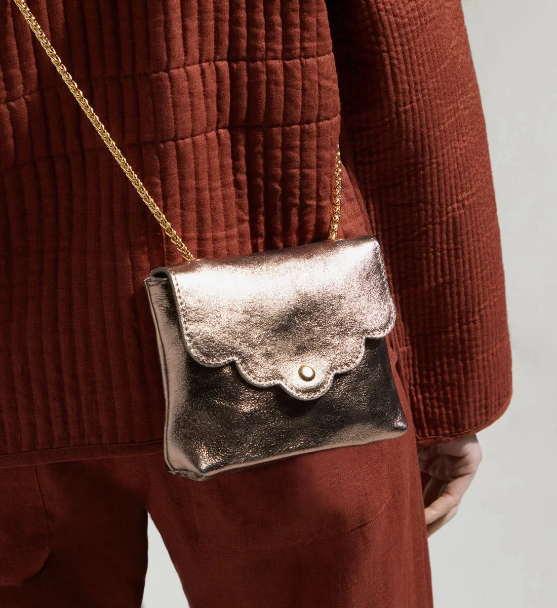 Sac Pochette MINI PIA METAL - Etain – Image 3