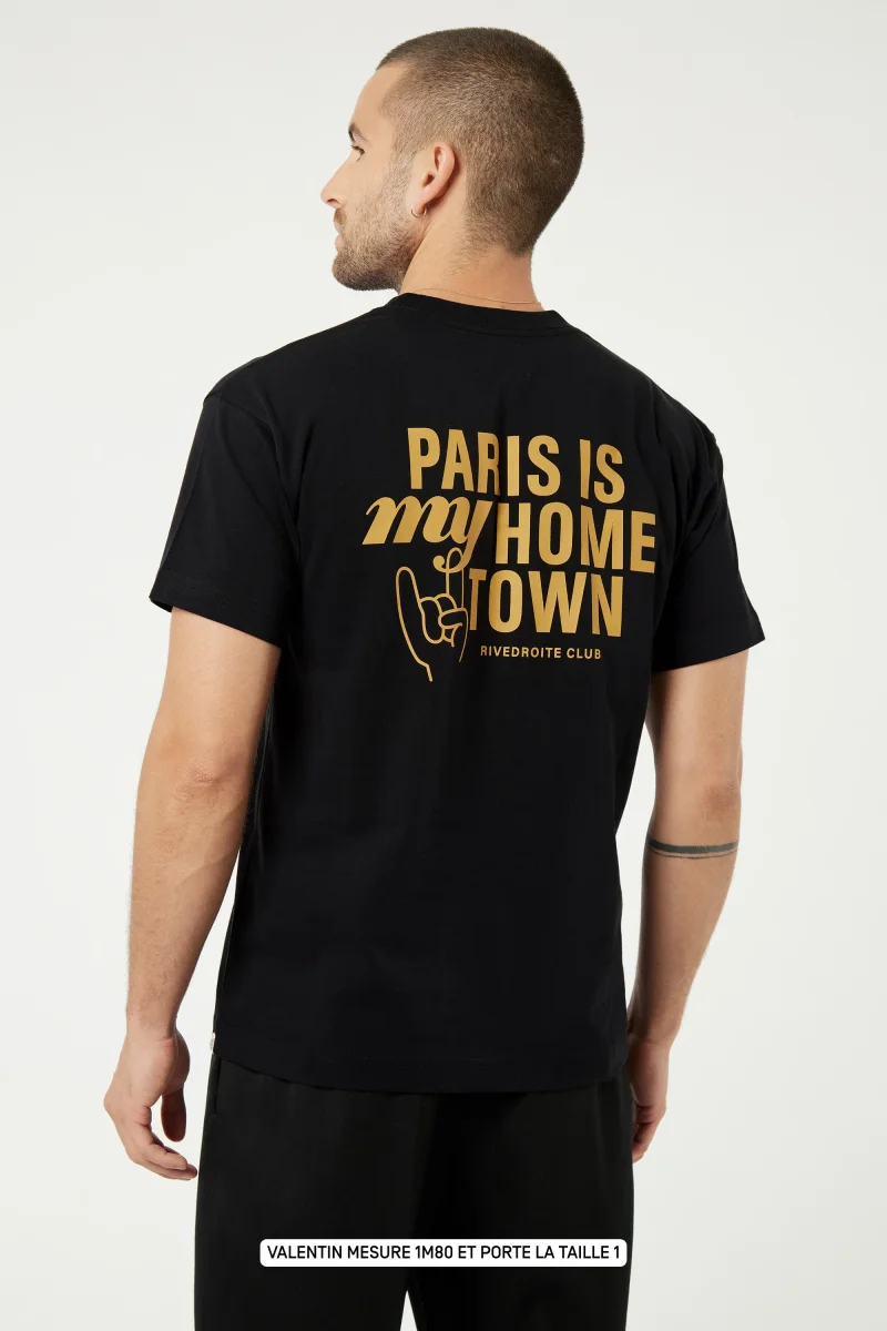 Pigalle le t-shirt Paris is my hometown - Coton recyclé Noir
