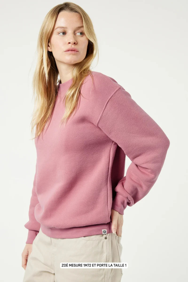 Belleville le sweat Rivedroite Club - Coton recyclé Bois de Rose – Image 4