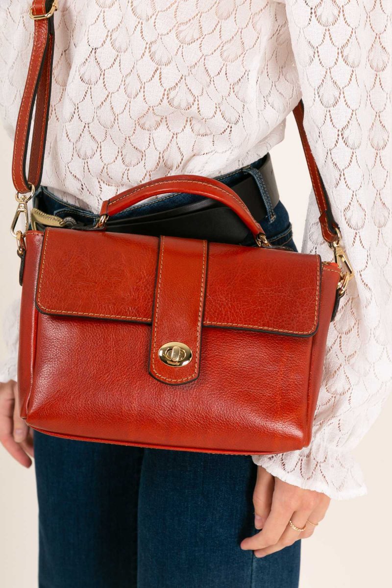 Sac à main cartable CECILIA - Camel – Image 3