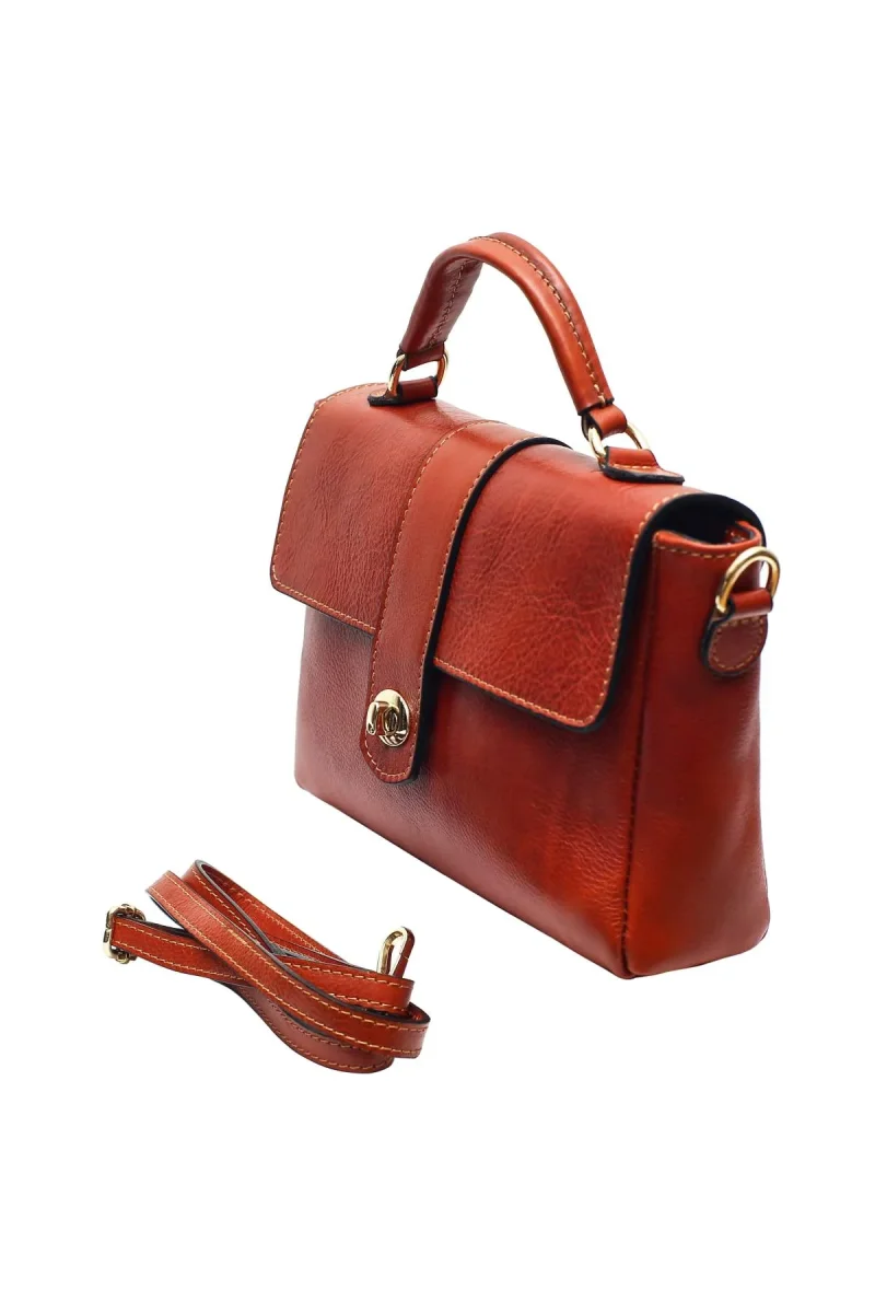 Sac à main cartable CECILIA - Camel – Image 6