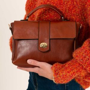 Sac à main cartable CECILIA - Marron