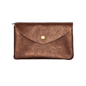 Sac pochette porte-monnaie KEREN METAL - Bronze