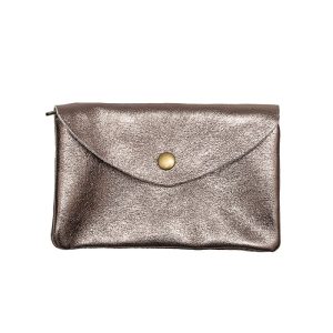 Sac pochette porte-monnaie KEREN METAL - Etain