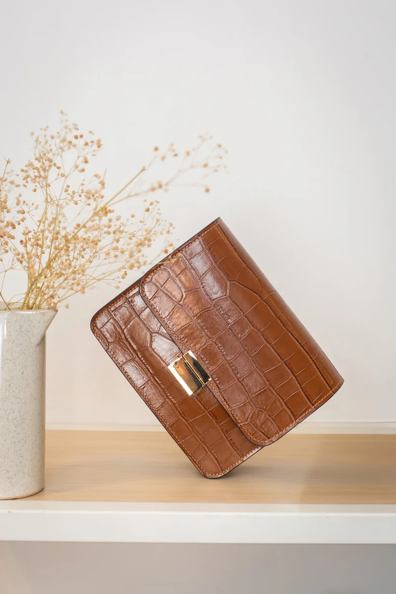 Sac MILENA CROCO - Camel – Image 3