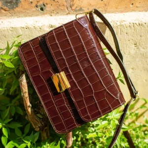 Sac MILENA CROCO - Marron