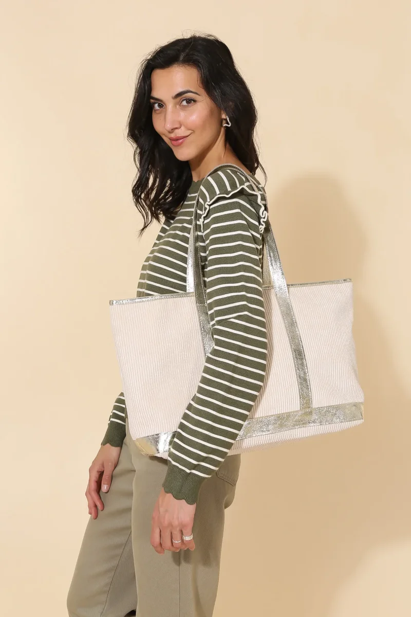 Sac SATINE VELOURS - Ecru – Image 3