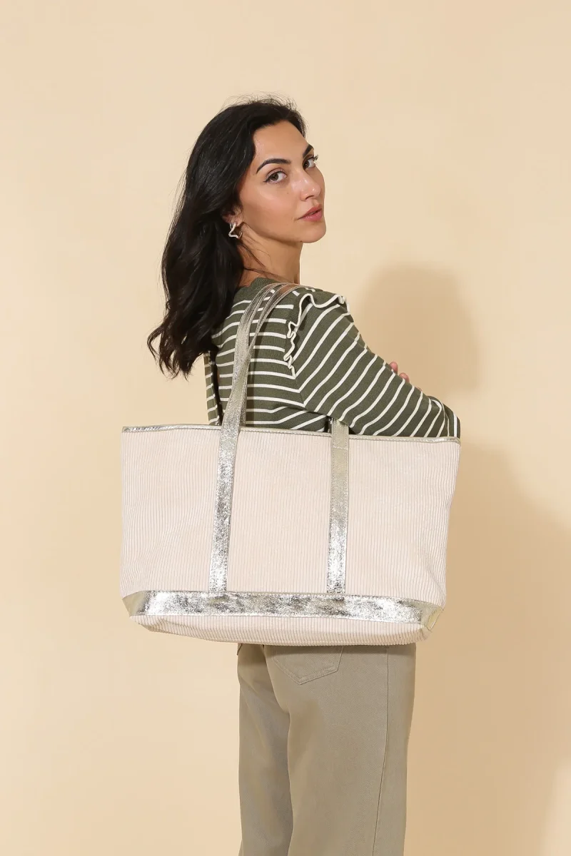 Sac SATINE VELOURS - Ecru – Image 2