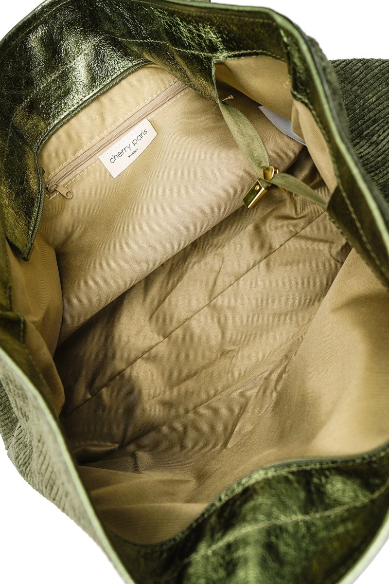 Sac SATINE VELOURS - Kaki – Image 7