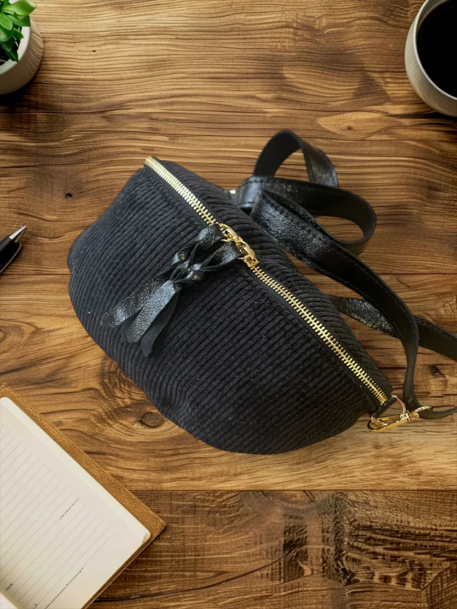 Sac ROSA VELOURS - Noir – Image 3