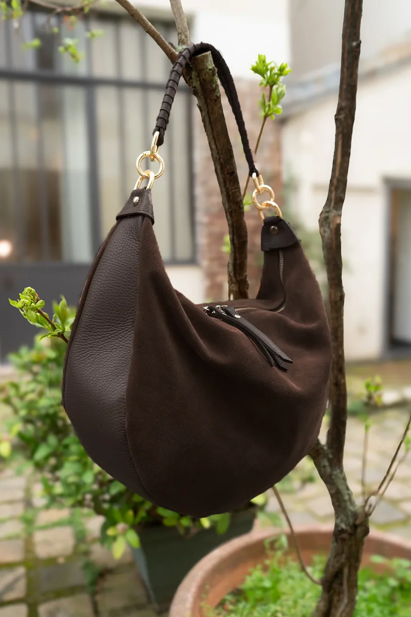 Sac NADINE SUEDE - Chocolat