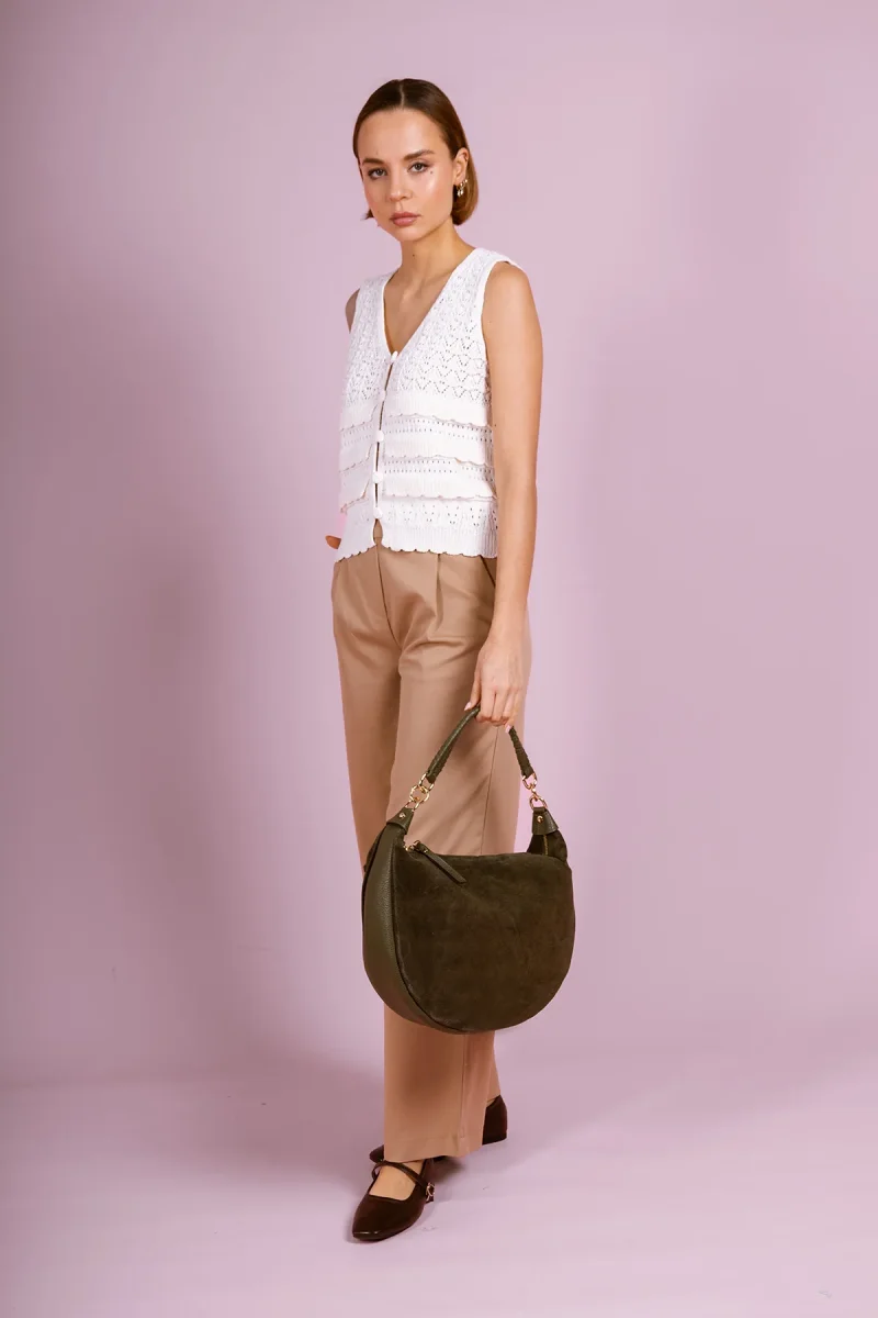 Sac NADINE SUEDE - Kaki – Image 5