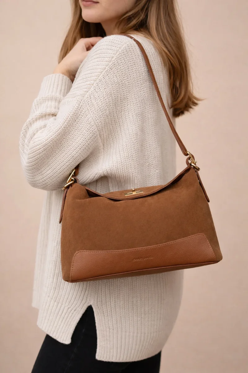 Sac PERLA SUÈDE - Camel – Image 2