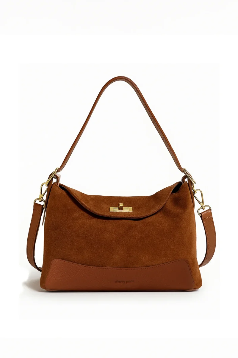 Sac PERLA SUÈDE - Camel – Image 3