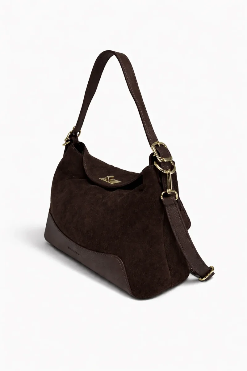 Sac PERLA SUÈDE - Chocolat – Image 4