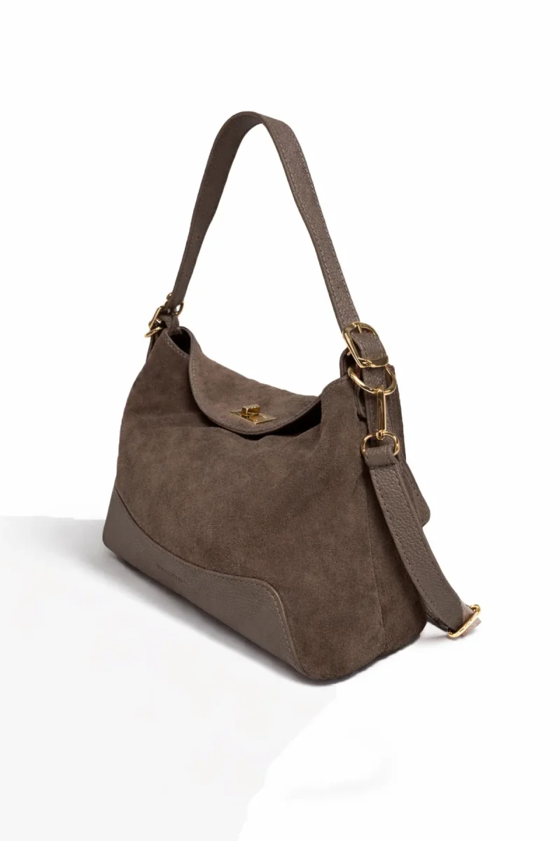 Sac PERLA SUÈDE - Taupe – Image 4