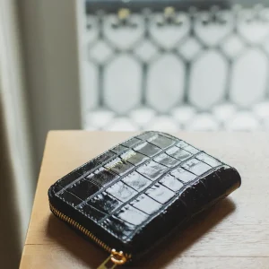 Porte-monnaie sac croco YUNA - Noir