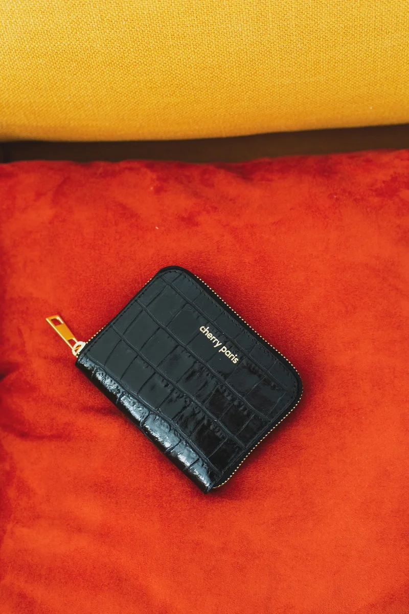 Porte-monnaie sac croco YUNA - Noir – Image 5
