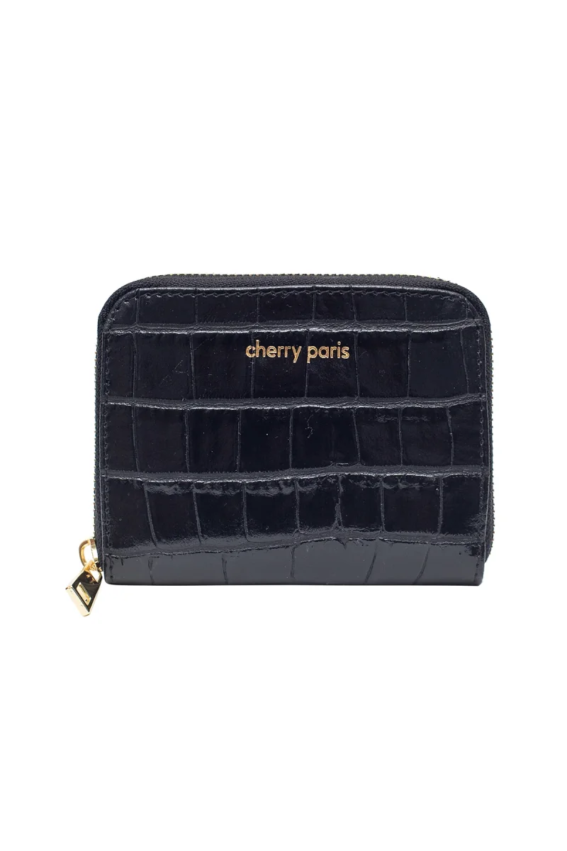 Porte-monnaie sac croco YUNA - Noir – Image 7