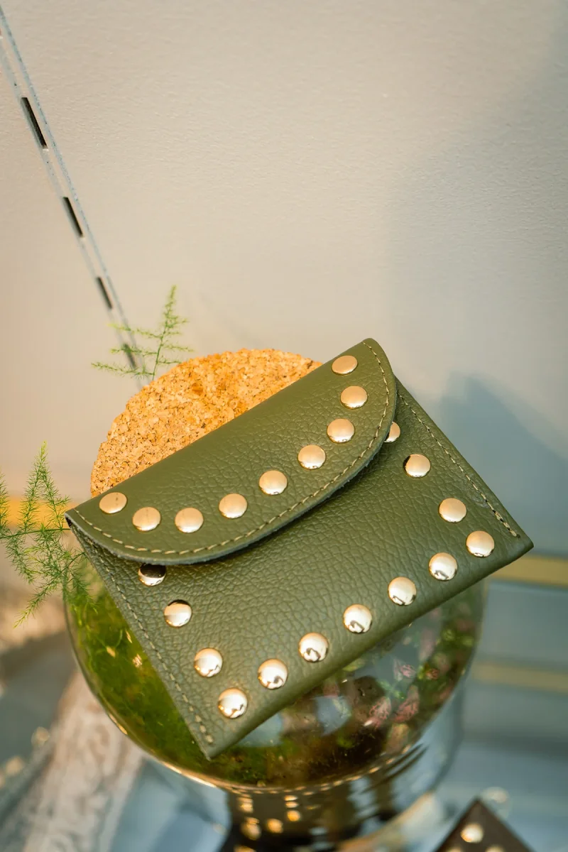 Porte-monnaie sac LEINA - Kaki – Image 2