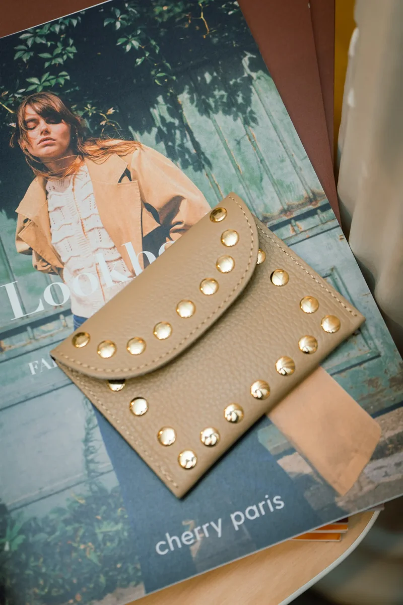 Porte-monnaie sac LEINA - Taupe – Image 2