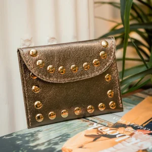 Porte-monnaie sac LEINA METAL - Etain