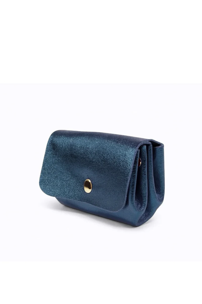 Porte-monnaie sac ASELLE MÉTAL - Bleu métal – Image 3