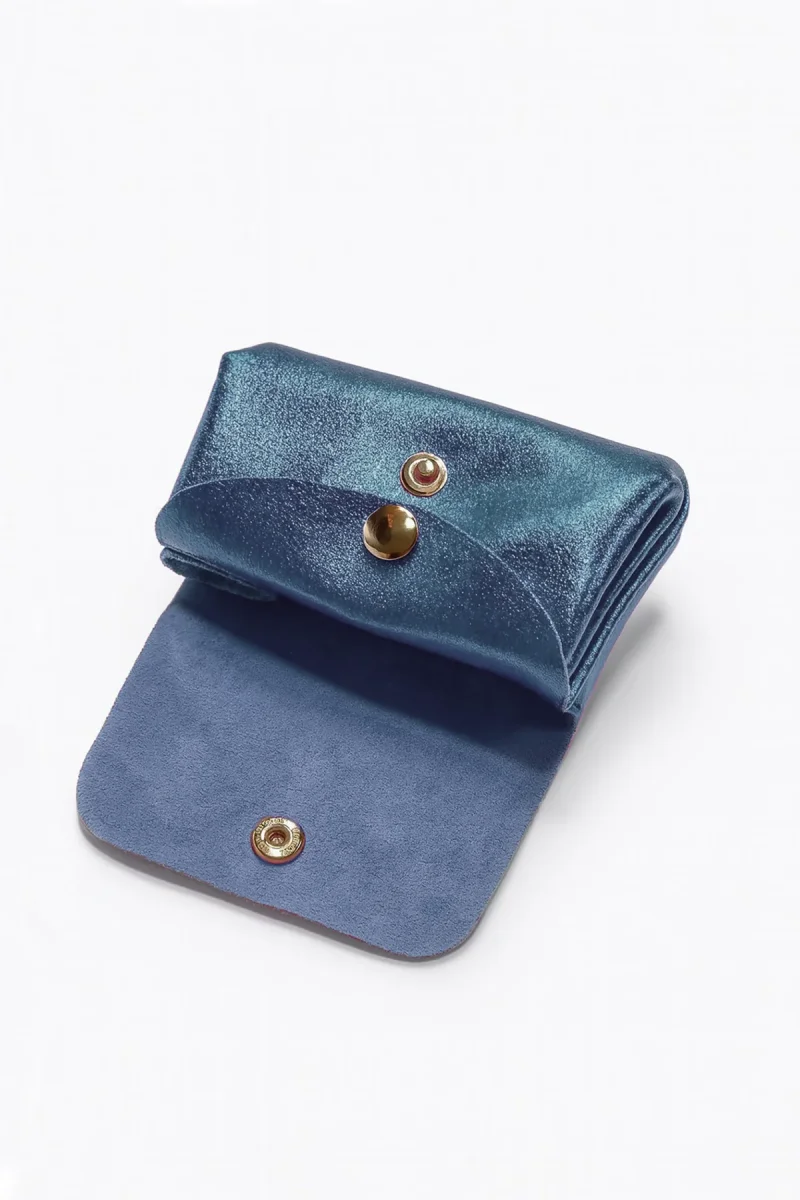 Porte-monnaie sac ASELLE MÉTAL - Bleu métal – Image 4