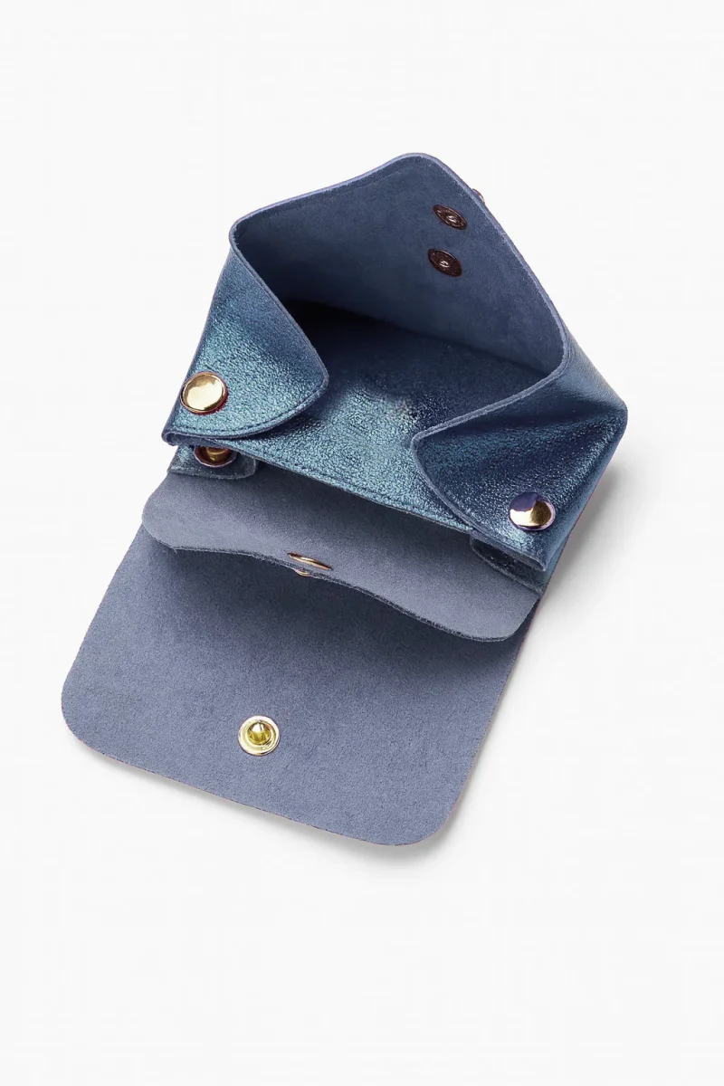 Porte-monnaie sac ASELLE MÉTAL - Bleu métal – Image 5