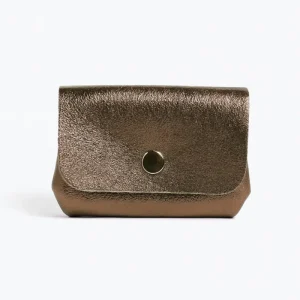 Porte-monnaie sac ASELLE MÉTAL - Etain