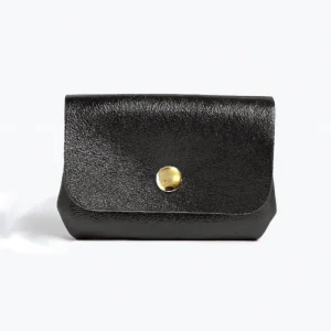 Porte-monnaie sac ASELLE MÉTAL - Noir métal