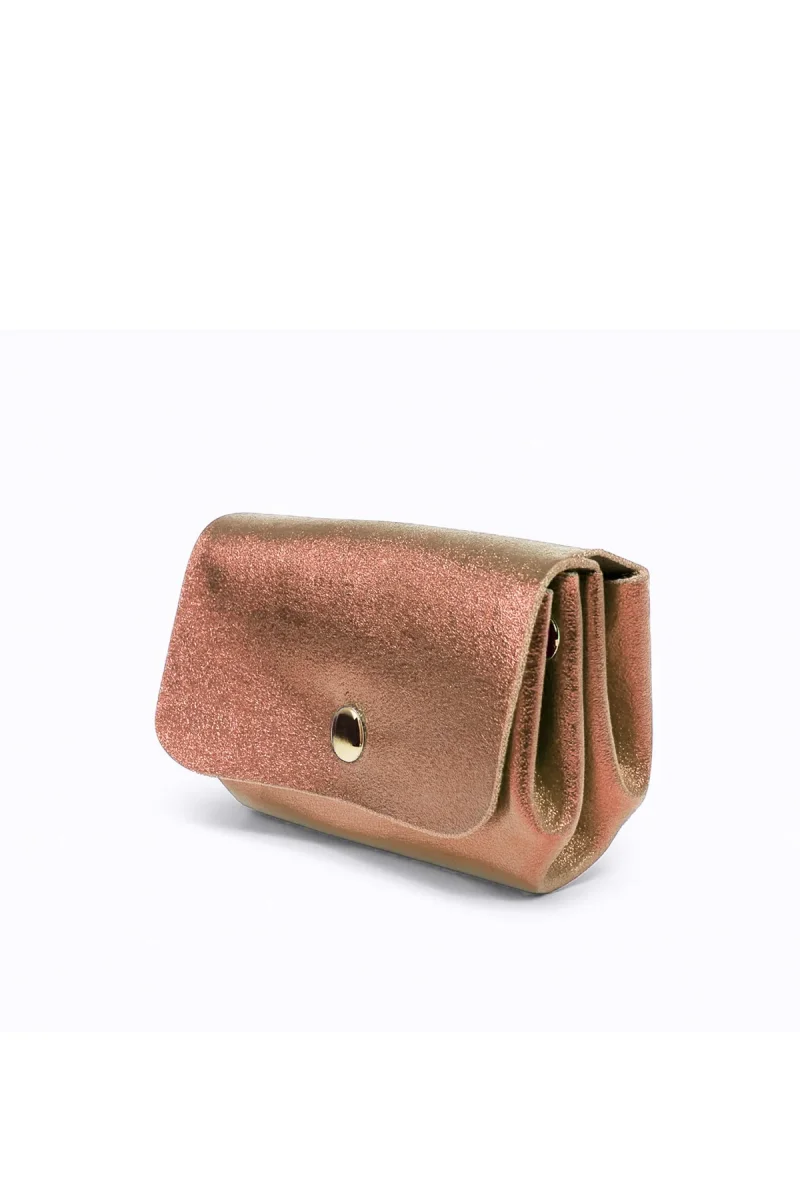 Porte-monnaie sac ASELLE MÉTAL - Rose métal – Image 3