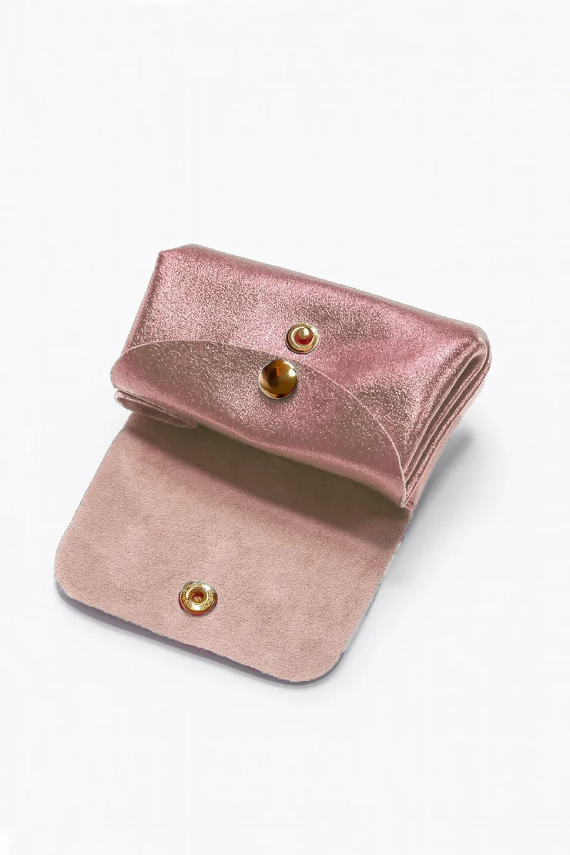 Porte-monnaie sac ASELLE MÉTAL - Rose métal – Image 4