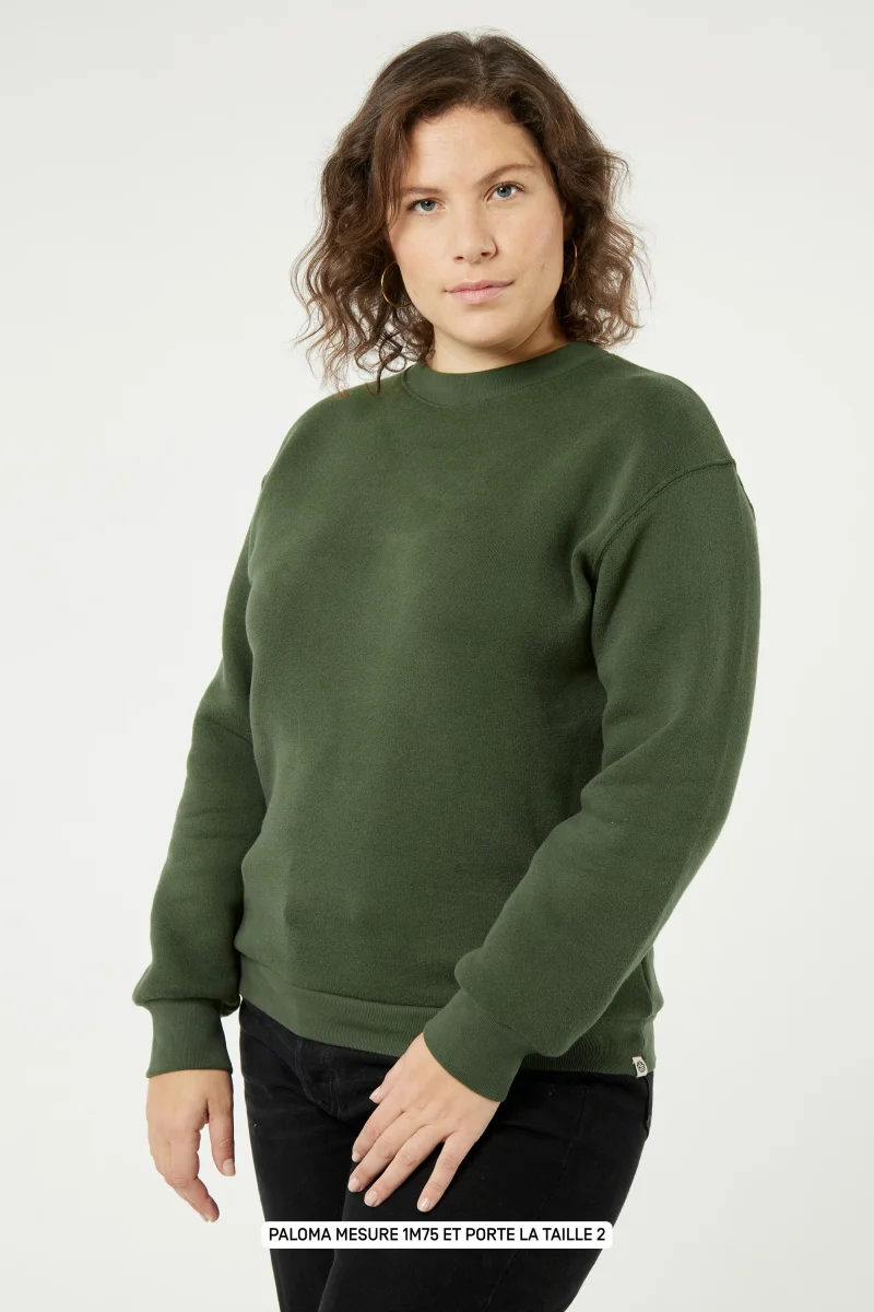 Belleville le sweat No Compromise - Coton recyclé Kaki – Image 4