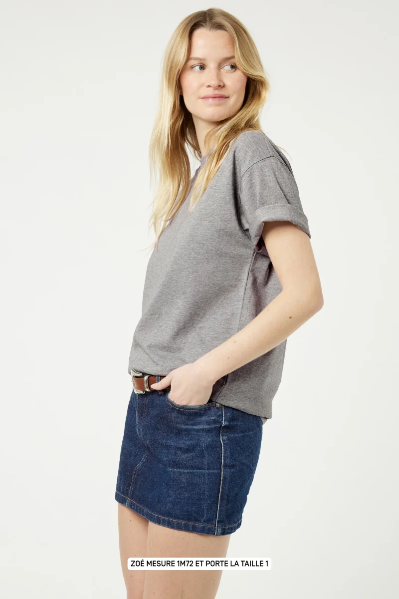 Pigalle le t-shirt - Coton recyclé Gris Chiné – Image 4